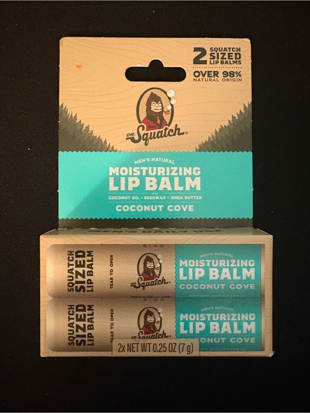 Dr. Squatch Coconut Cove Lip Balm 2-Pack Moisturizing Squatch Size NWT - Picture 2 of 5